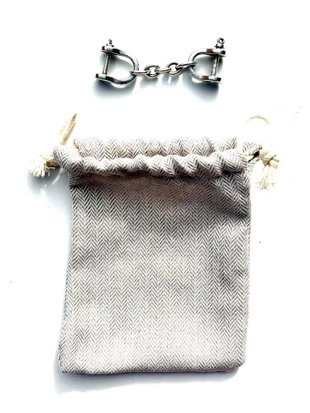 VTG Tiffany & Co 925 Sterling Silver Double Horse Shackle Valet Keychain